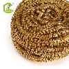 Bola de limpeza de metal reciclável de cozinha cobre latão revestido malha lã solda fio esfregão espiral aço inoxidável 30g